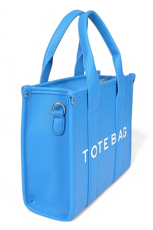 Faux Leather Small Fashion Tote Bag - Blu Lotus Boutique