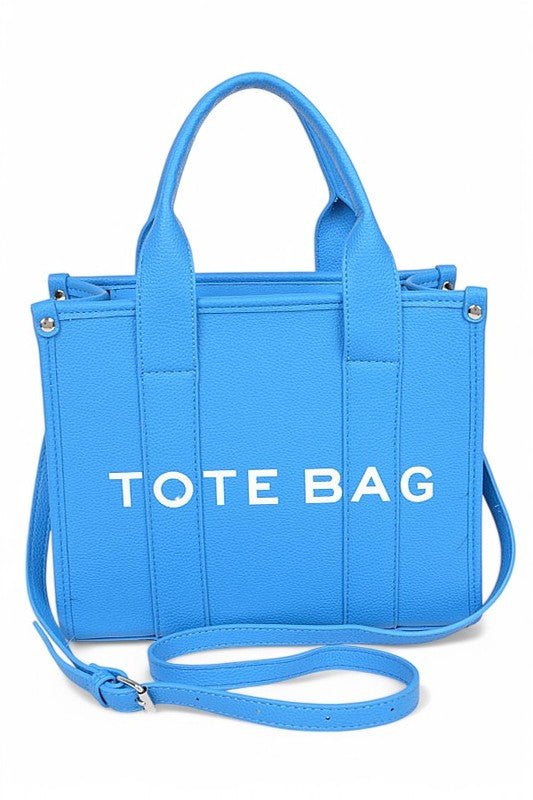 Faux Leather Small Fashion Tote Bag - Blu Lotus Boutique