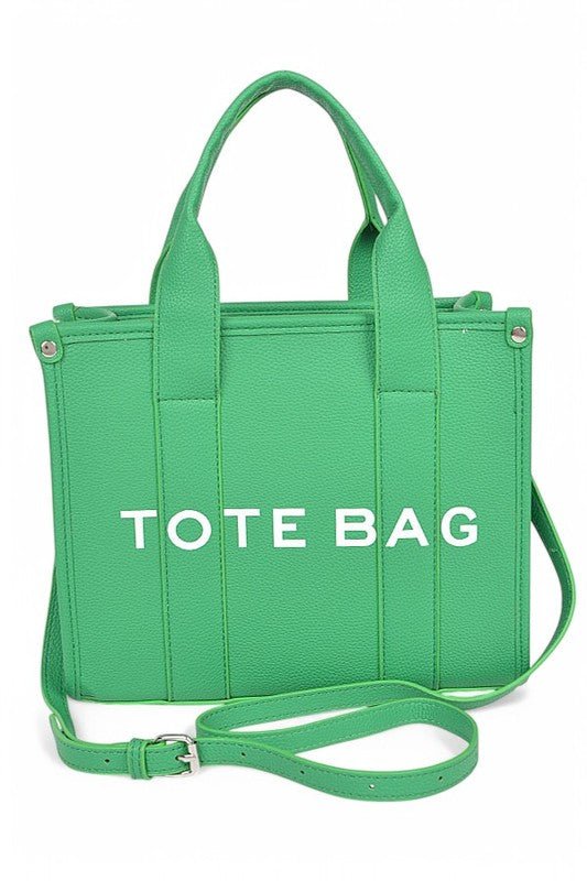 Faux Leather Small Fashion Tote Bag - Blu Lotus Boutique