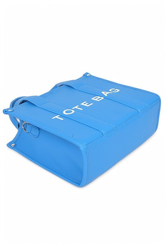 Faux Leather Small Fashion Tote Bag - Blu Lotus Boutique