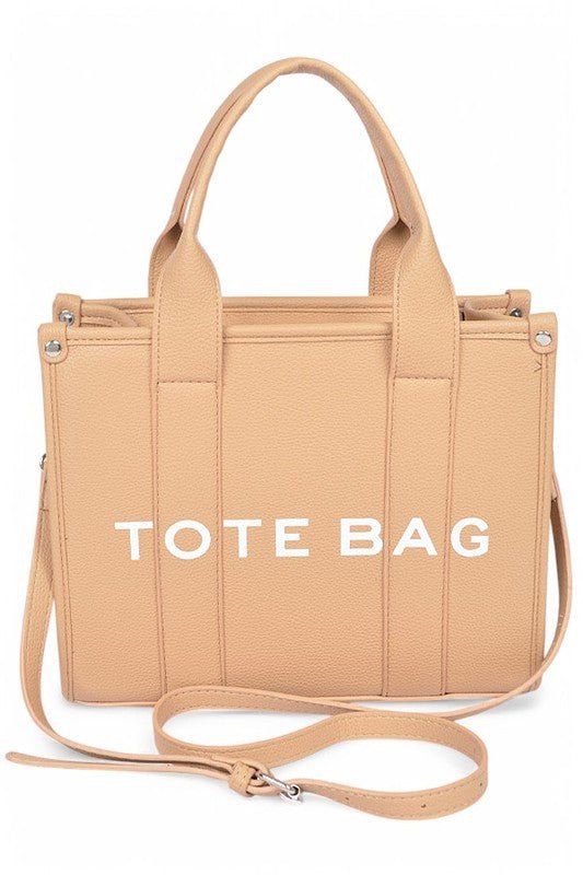 Faux Leather Small Fashion Tote Bag - Blu Lotus Boutique