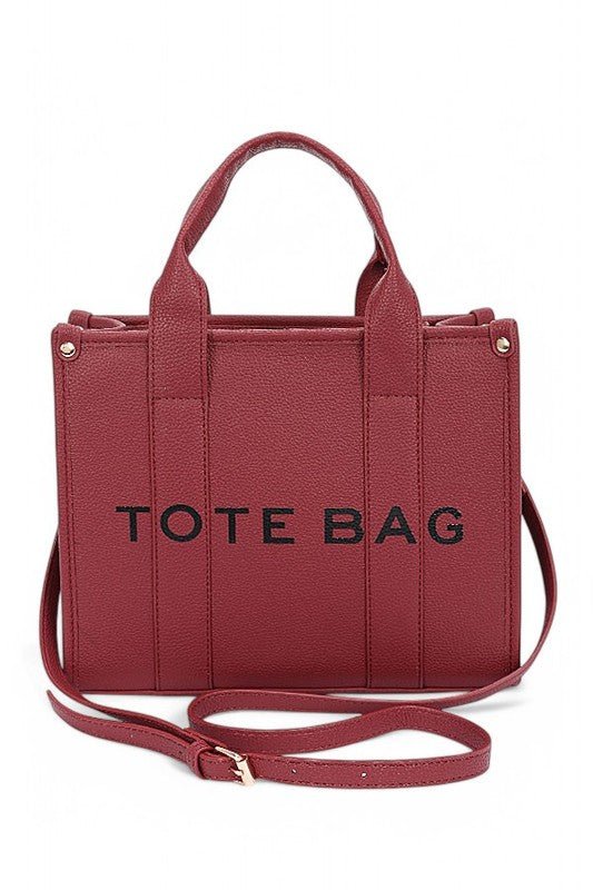 Faux Leather Small Fashion Tote Bag - Blu Lotus Boutique