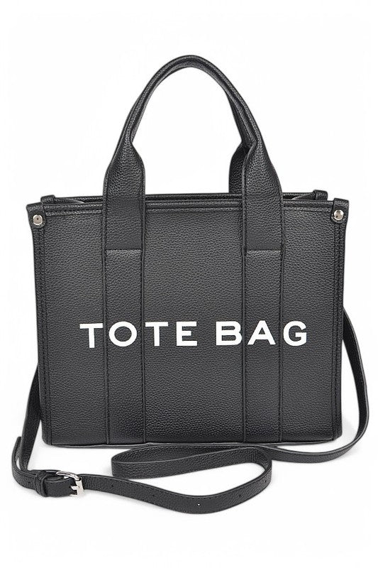 Faux Leather Small Fashion Tote Bag - Blu Lotus Boutique