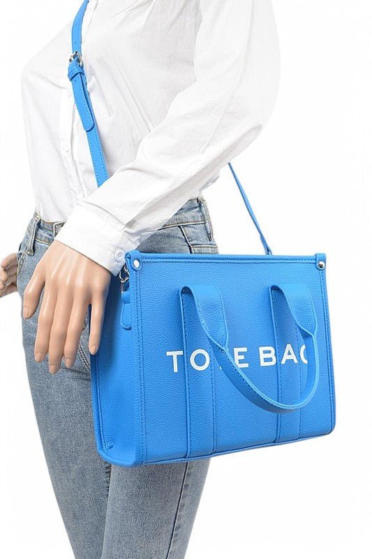 Faux Leather Small Fashion Tote Bag - Blu Lotus Boutique