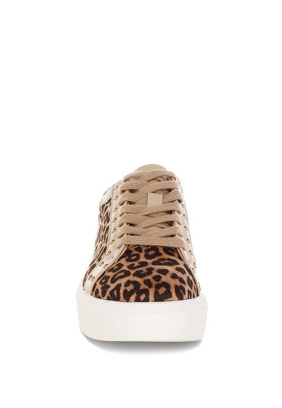 Flippin Studded Leopard Print Chunky Sneakers - Blu Lotus Boutique