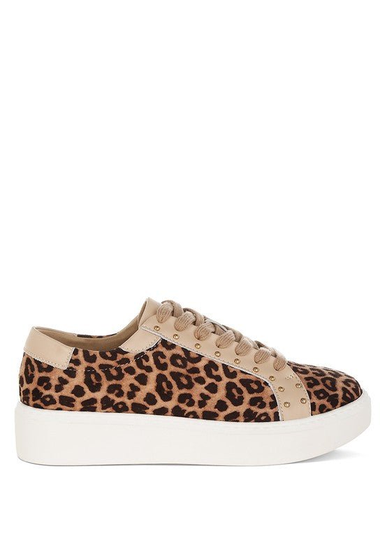 Flippin Studded Leopard Print Chunky Sneakers - Blu Lotus Boutique