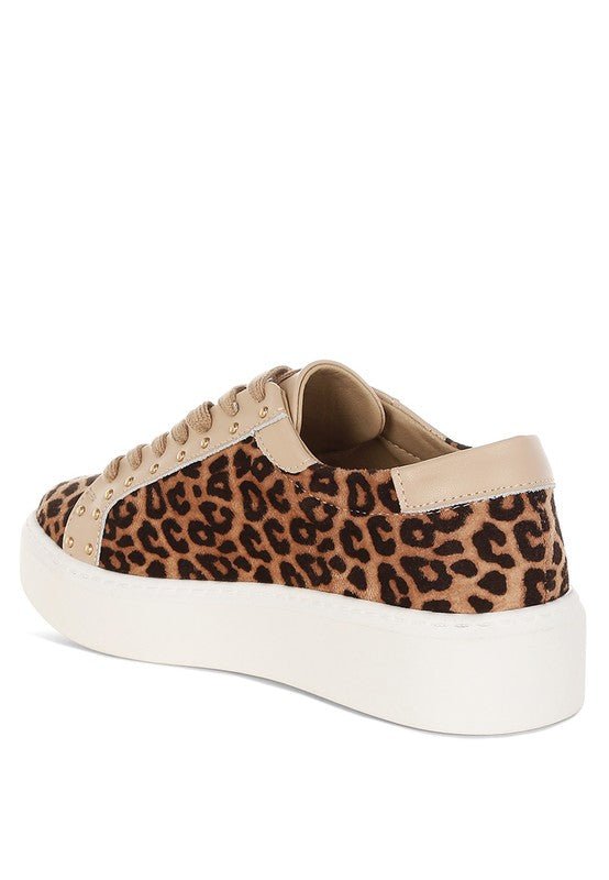 Flippin Studded Leopard Print Chunky Sneakers - Blu Lotus Boutique