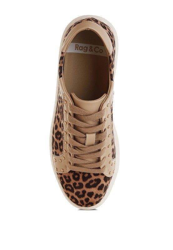 Flippin Studded Leopard Print Chunky Sneakers - Blu Lotus Boutique