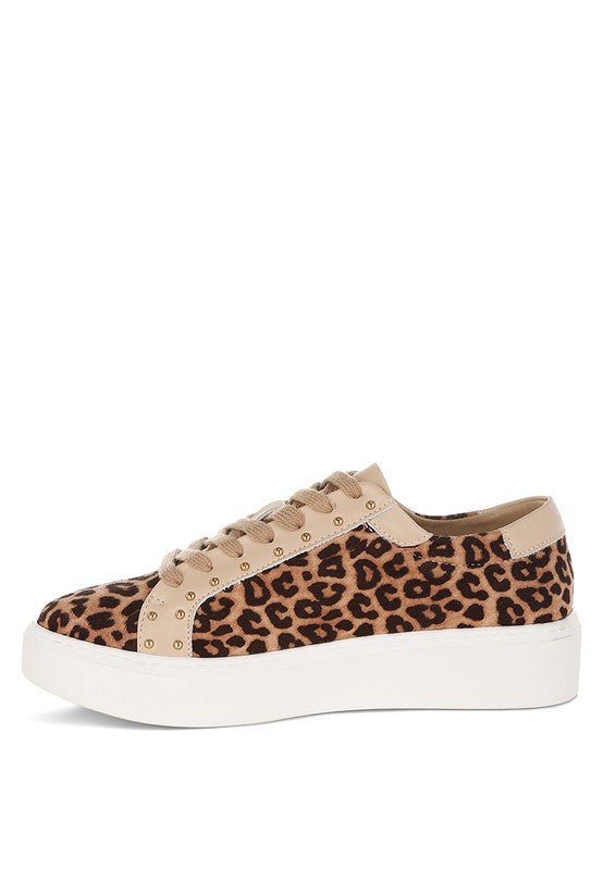 Flippin Studded Leopard Print Chunky Sneakers - Blu Lotus Boutique