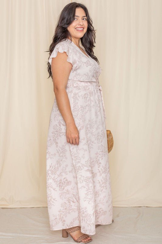 Floral Surplice Sash Sundress no lining - Blu Lotus Boutique