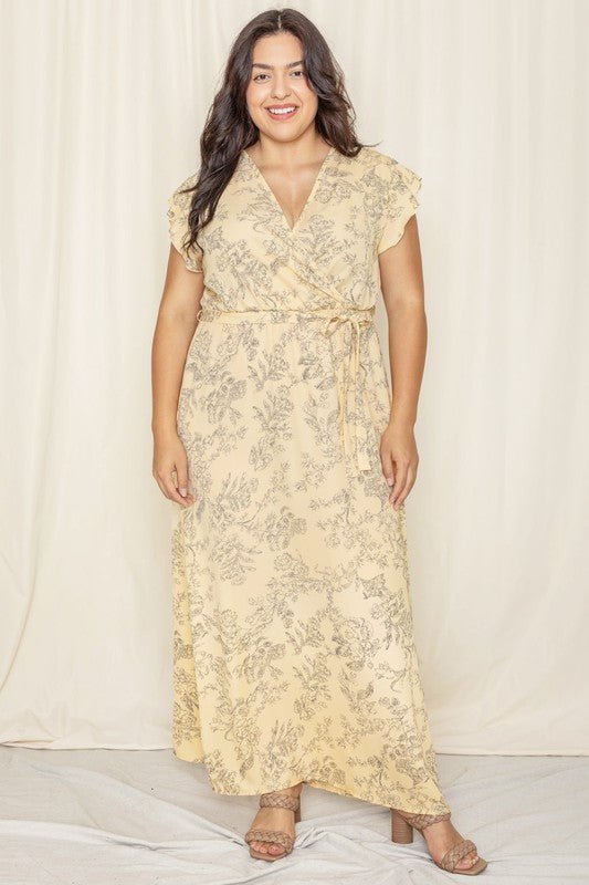 Floral Surplice Sash Sundress no lining - Blu Lotus Boutique