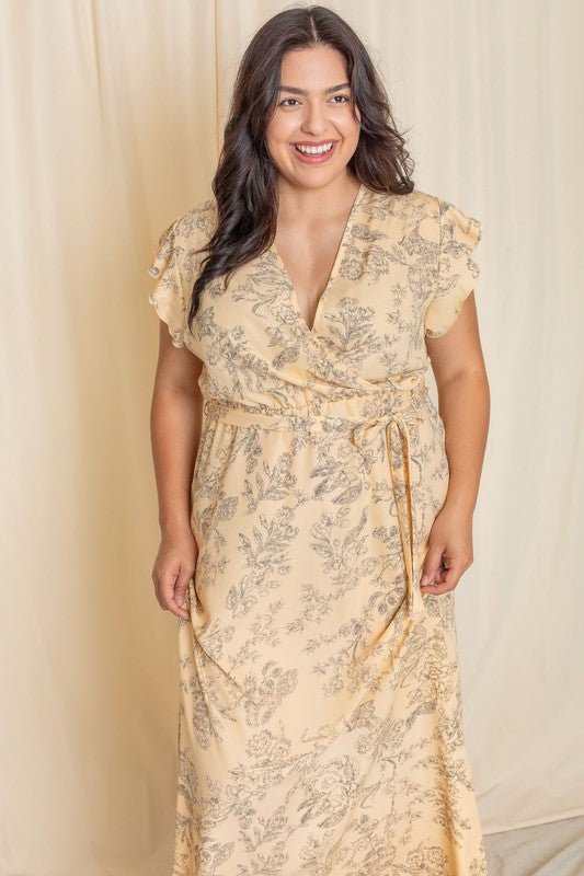 Floral Surplice Sash Sundress no lining - Blu Lotus Boutique