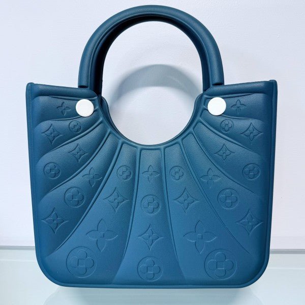 Flowers Design Jelly Tote Bag Lavender or Teal - Blu Lotus Boutique