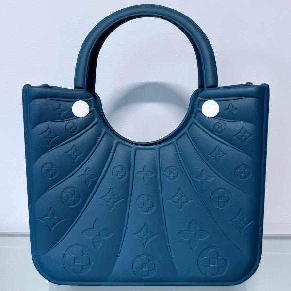 Flowers Design Jelly Tote Bag Lavender or Teal - Blu Lotus Boutique