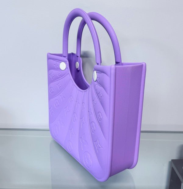 Flowers Design Jelly Tote Bag Lavender or Teal - Blu Lotus Boutique
