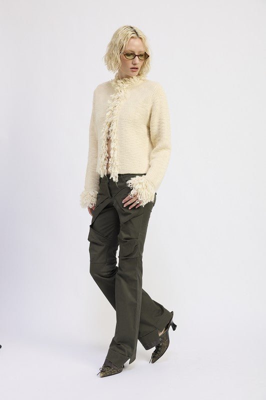 FRINGE KNIT CARDIGAN - Blu Lotus Boutique