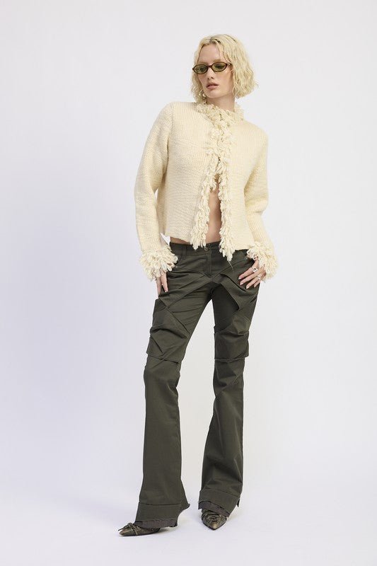 FRINGE KNIT CARDIGAN - Blu Lotus Boutique