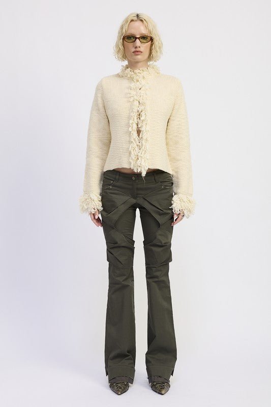 FRINGE KNIT CARDIGAN - Blu Lotus Boutique