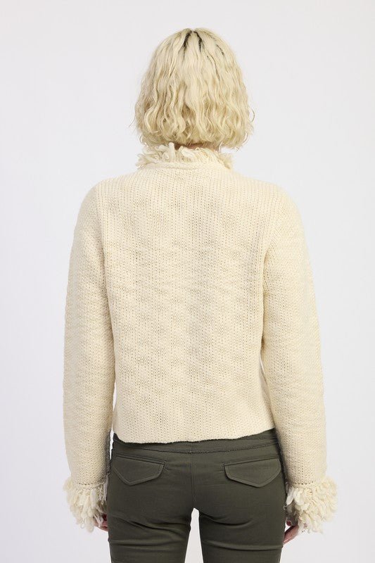 FRINGE KNIT CARDIGAN - Blu Lotus Boutique
