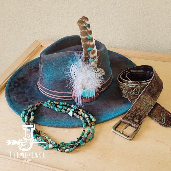 Genuine HuBei Turquoise&Wood Triple StrandNecklace - Blu Lotus Boutique