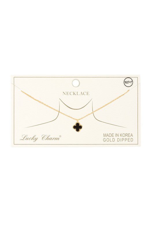 Gold Dipped Clover Pendant Necklace - Blu Lotus Boutique