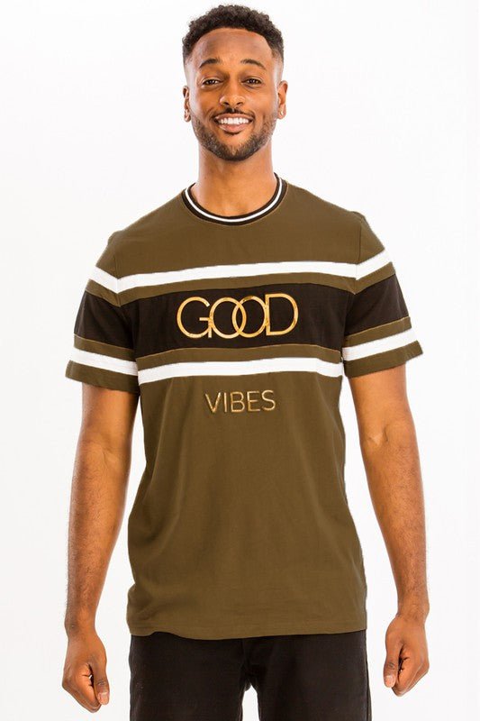 Good Vibes 3D Design Print Gold Foil - Blu Lotus Boutique