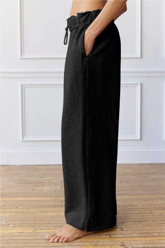 Greta Elastic High Waist Drawstring Sweatpants - Blu Lotus Boutique