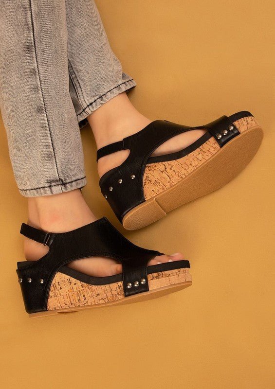 HANNAH THICK SOLE ROMAN WEDGES - PLATFORMS - Blu Lotus Boutique