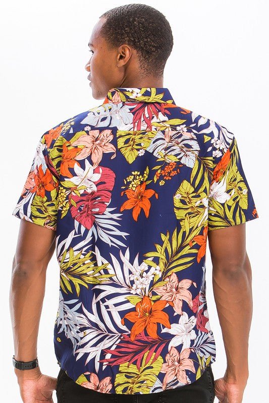 HAWAIIAN BUTTON DOWN SHIRT - Blu Lotus Boutique