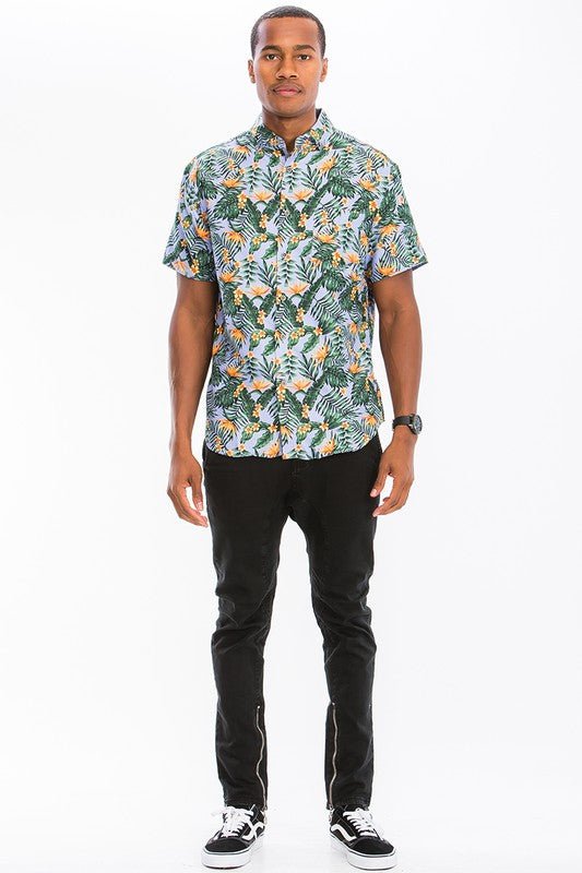 HAWAIIAN BUTTON DOWN SHIRT - Blu Lotus Boutique