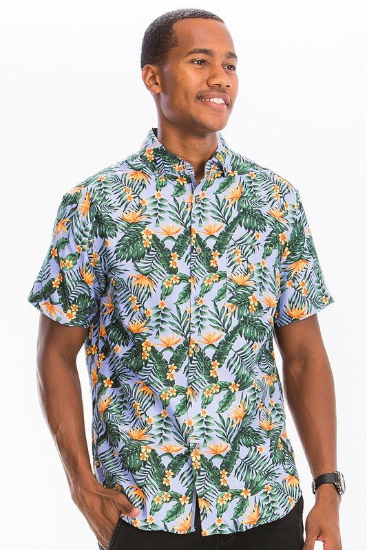 HAWAIIAN BUTTON DOWN SHIRT - Blu Lotus Boutique