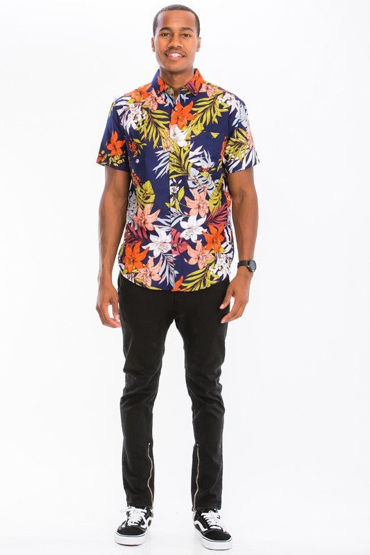 HAWAIIAN BUTTON DOWN SHIRT - Blu Lotus Boutique
