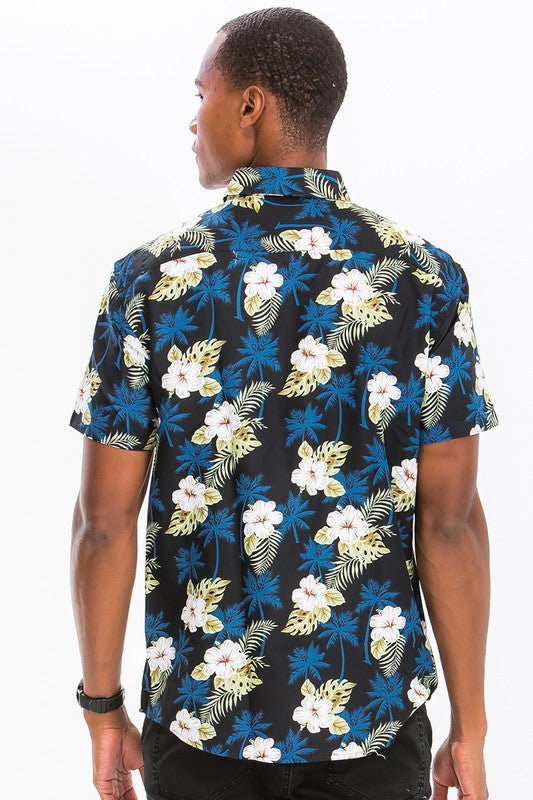 Hawaiian Print Button Down Shirt - Blu Lotus Boutique