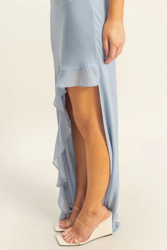HYFVE Chiffon Ruffle Trim Midi Dress - Blu Lotus Boutique