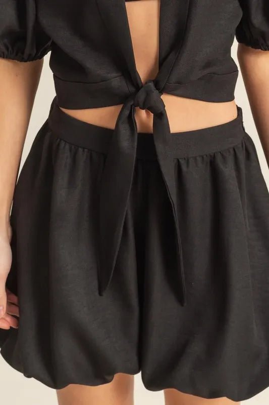 HYFVE Front Tie Top and Bubble Hem Shorts - Blu Lotus Boutique
