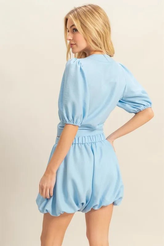 HYFVE Front Tie Top and Bubble Hem Shorts - Blu Lotus Boutique