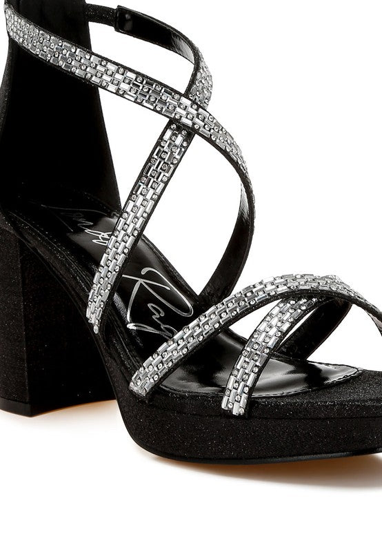 Infatuated Rhinestones Embellished Strappy Sandals - Blu Lotus Boutique