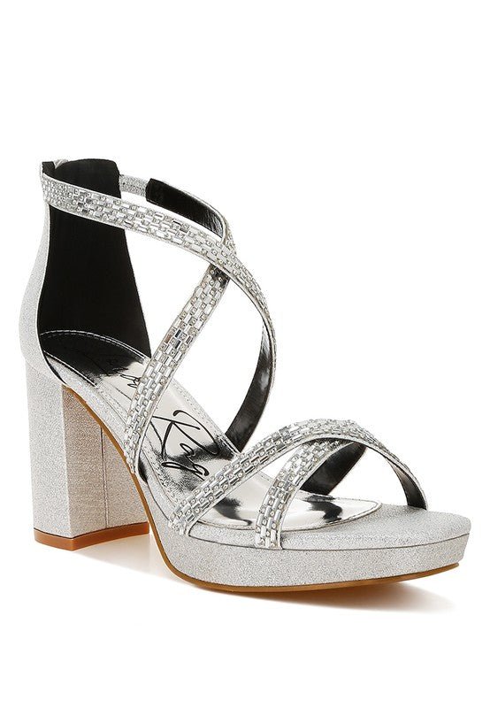 Infatuated Rhinestones Embellished Strappy Sandals - Blu Lotus Boutique