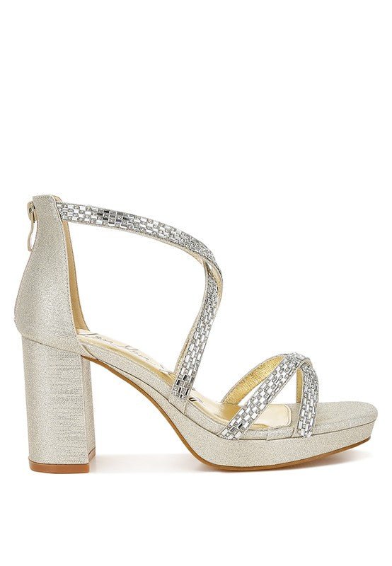 Infatuated Rhinestones Embellished Strappy Sandals - Blu Lotus Boutique