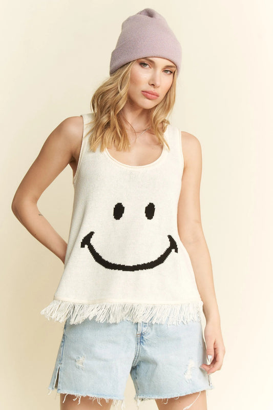 Jade By Jane Full Size Smiley Fringe Hem Tank Plus Size - Blu Lotus Boutique