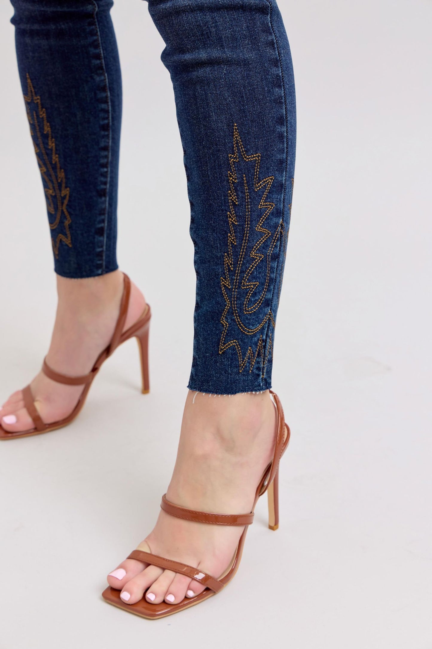 Judy Blue Full Size Embroidered High Rise Skinny Jeans Plus Size - Blu Lotus Boutique