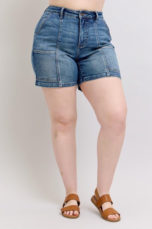 Judy Blue Full Size High Rise Denim Shorts Plus Size - Blu Lotus Boutique