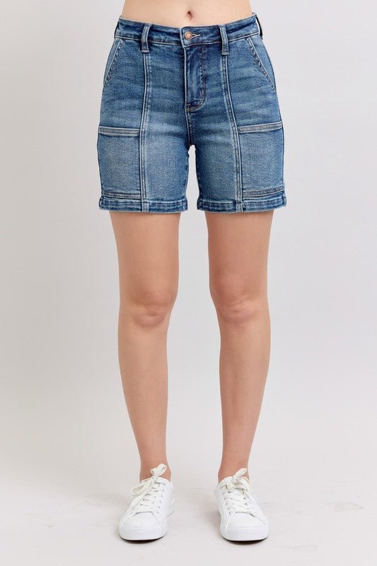 Judy Blue Full Size High Rise Denim Shorts Plus Size - Blu Lotus Boutique