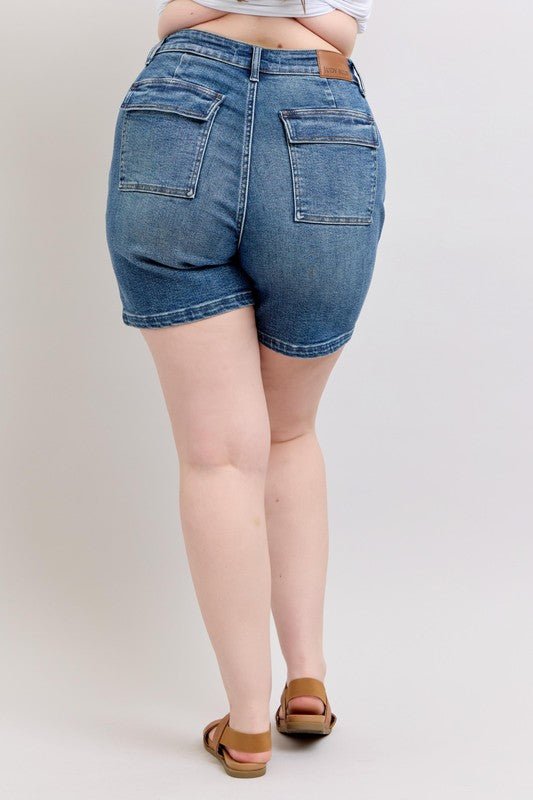 Judy Blue Full Size High Rise Denim Shorts Plus Size - Blu Lotus Boutique