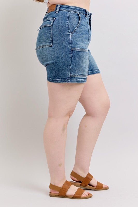 Judy Blue Full Size High Rise Denim Shorts Plus Size - Blu Lotus Boutique