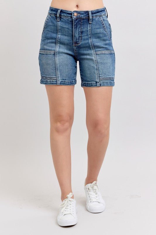 Judy Blue Full Size High Rise Denim Shorts Plus Size - Blu Lotus Boutique