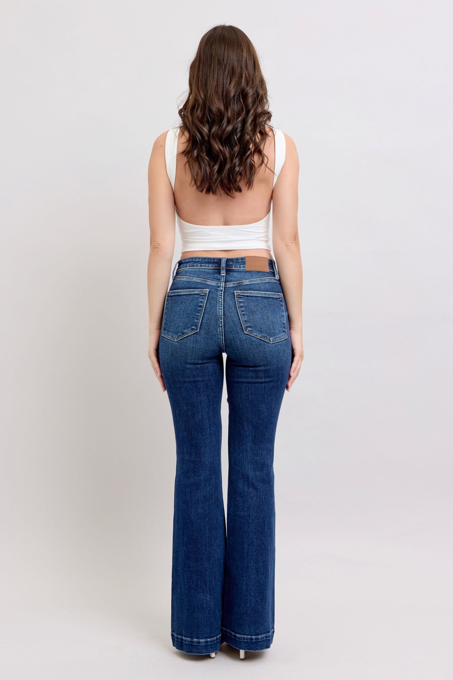 Judy Blue Full Size High Rise Flare Jeans with Pockets Plus Size - Blu Lotus Boutique