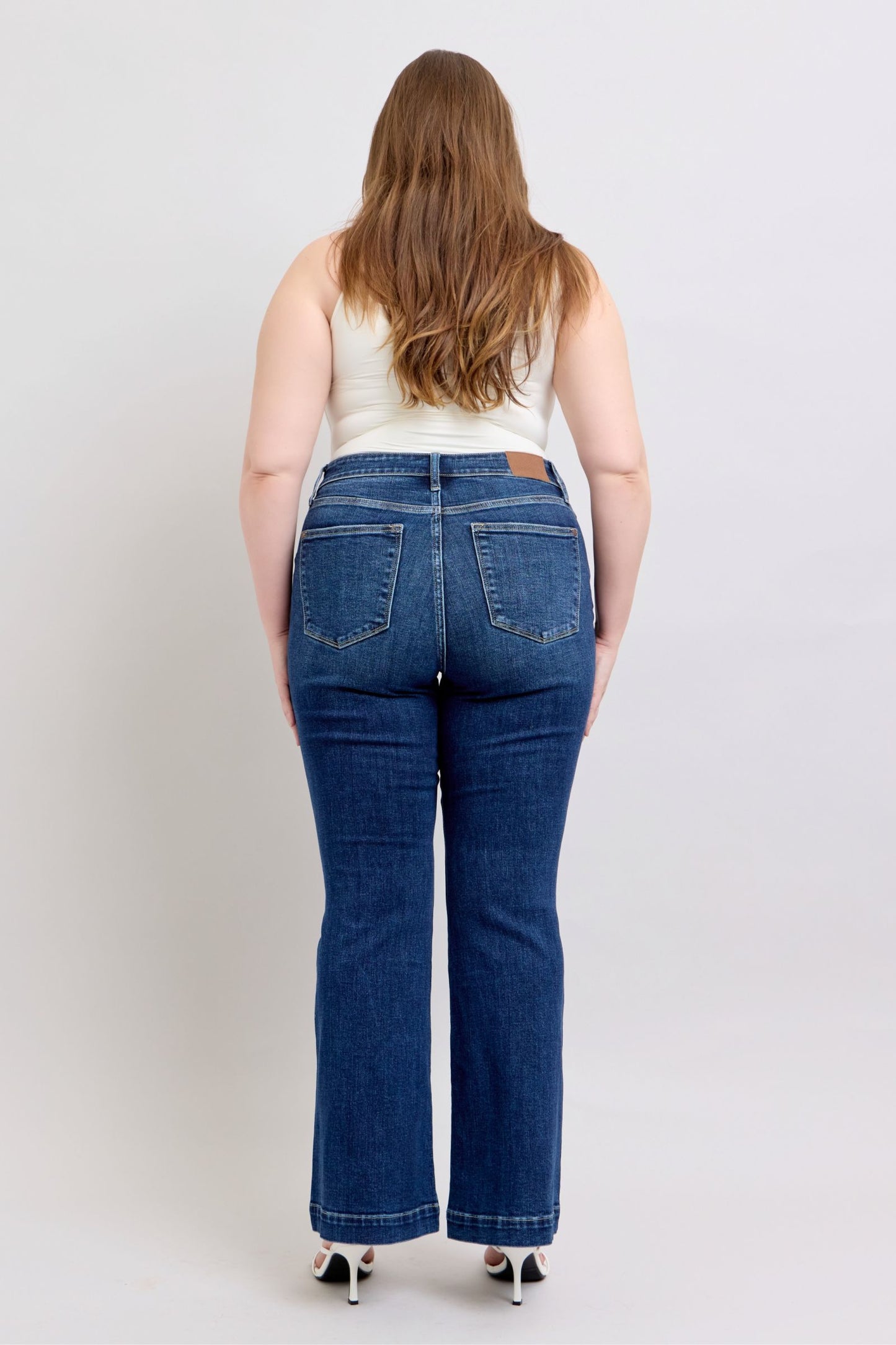 Judy Blue Full Size High Rise Flare Jeans with Pockets Plus Size - Blu Lotus Boutique