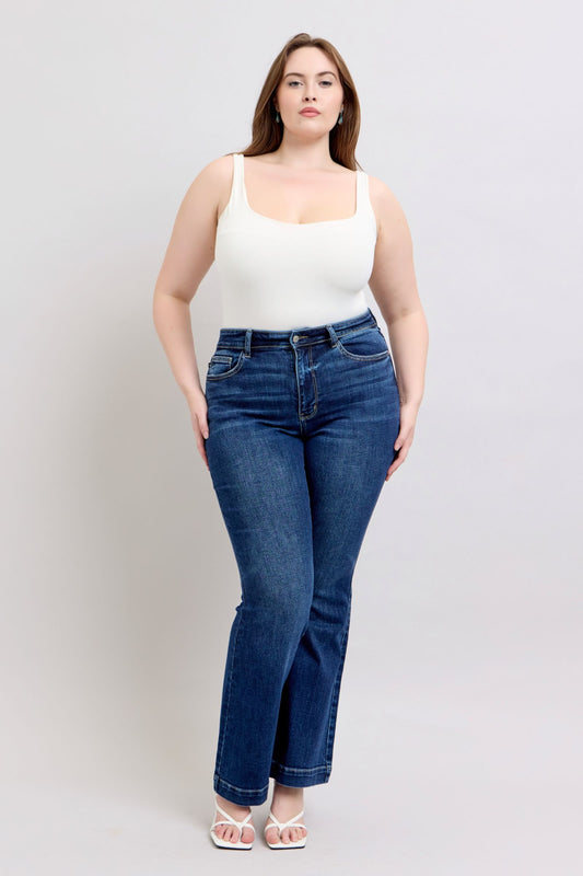 Judy Blue Full Size High Rise Flare Jeans with Pockets Plus Size - Blu Lotus Boutique