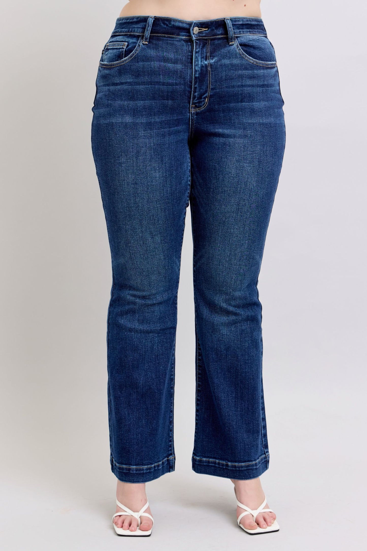 Judy Blue Full Size High Rise Flare Jeans with Pockets Plus Size - Blu Lotus Boutique